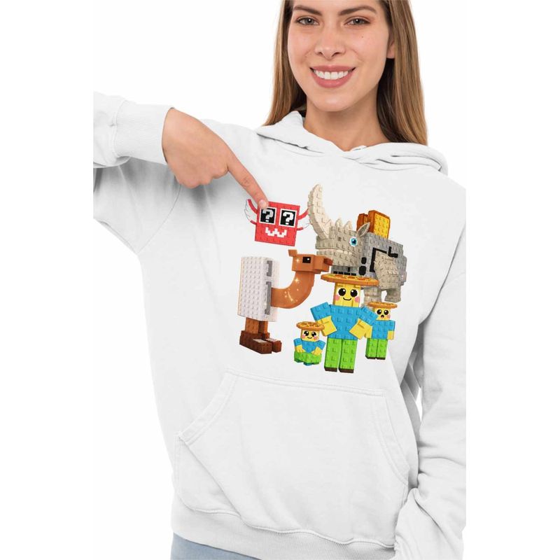 Fashion, accesorii si bijuterii - Femei - Imbracaminte femei - Hanorace femei - Hanorac Femei Steal a Brainrot Noobinis Roblox Meme, alb, marime 2XL - Infinity.ro