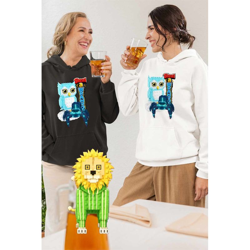 Fashion, accesorii si bijuterii - Femei - Imbracaminte femei - Hanorace femei - Hanorac Femei Steal Brainrot Clickerrinocrabo Roblox Meme, alb, marime 2XL - Infinity.ro