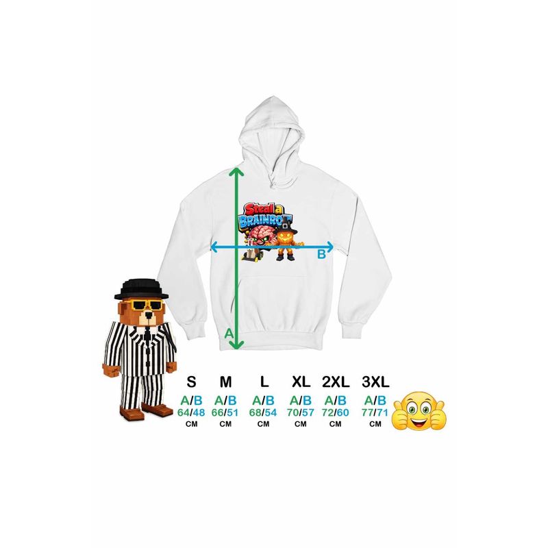 Fashion, accesorii si bijuterii - Femei - Imbracaminte femei - Hanorace femei - Hanorac Femei Steal Brainrot Snailenzo Roblox Meme, alb, marime 2XL - Infinity.ro
