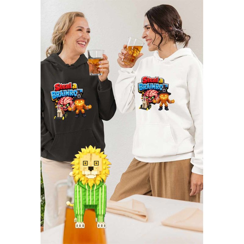 Fashion, accesorii si bijuterii - Femei - Imbracaminte femei - Hanorace femei - Hanorac Femei Steal Brainrot Snailenzo Roblox Meme, alb, marime 2XL - Infinity.ro