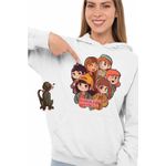 Fashion, accesorii si bijuterii - Femei - Imbracaminte femei - Hanorace femei - Hanorac Femei Stranger Things Cartoon Personaje, alb, marime 2XL - Infinity.ro
