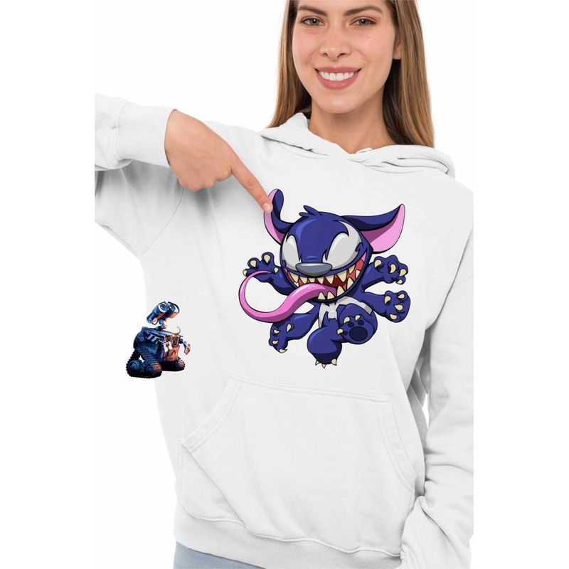 Fashion, accesorii si bijuterii - Femei - Imbracaminte femei - Hanorace femei - Hanorac Femei Stitch Venom , alb, marime 2XL - Infinity.ro