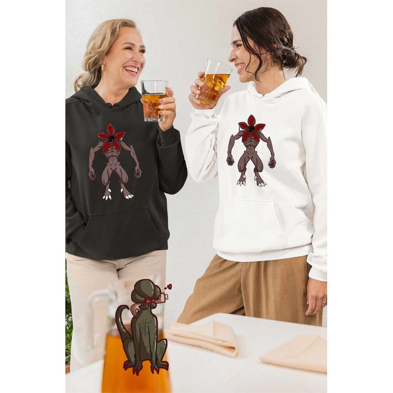 Fashion, accesorii si bijuterii - Femei - Imbracaminte femei - Hanorace femei - Hanorac Femei Stranger Things Demogorgon Abyss Monstru, alb, marime 2XL - Infinity.ro