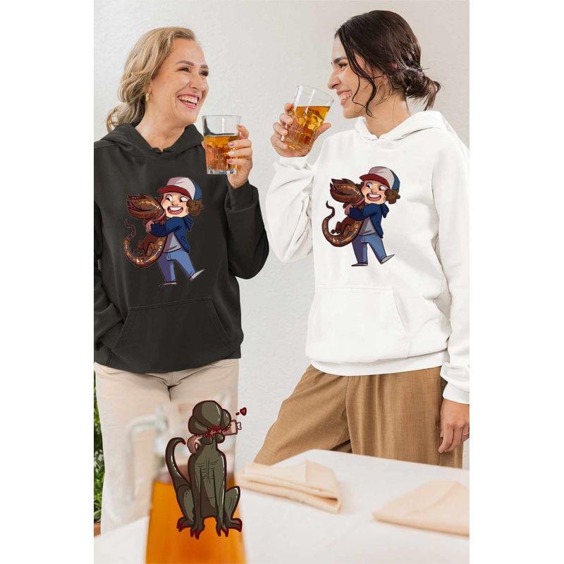 Fashion, accesorii si bijuterii - Femei - Imbracaminte femei - Hanorace femei - Hanorac Femei Stranger Things David Henderson Demogorgon Chibi, alb, marime 2XL - Infinity.ro