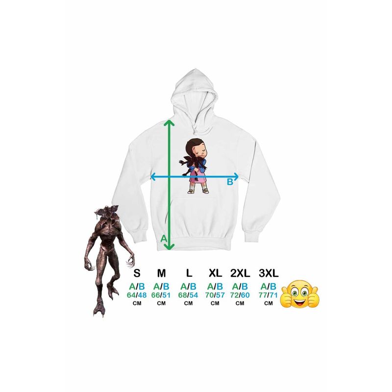 Fashion, accesorii si bijuterii - Femei - Imbracaminte femei - Hanorace femei - Hanorac Femei Stranger Things Eleven Demogorgon Chibi, alb, marime 2XL - Infinity.ro