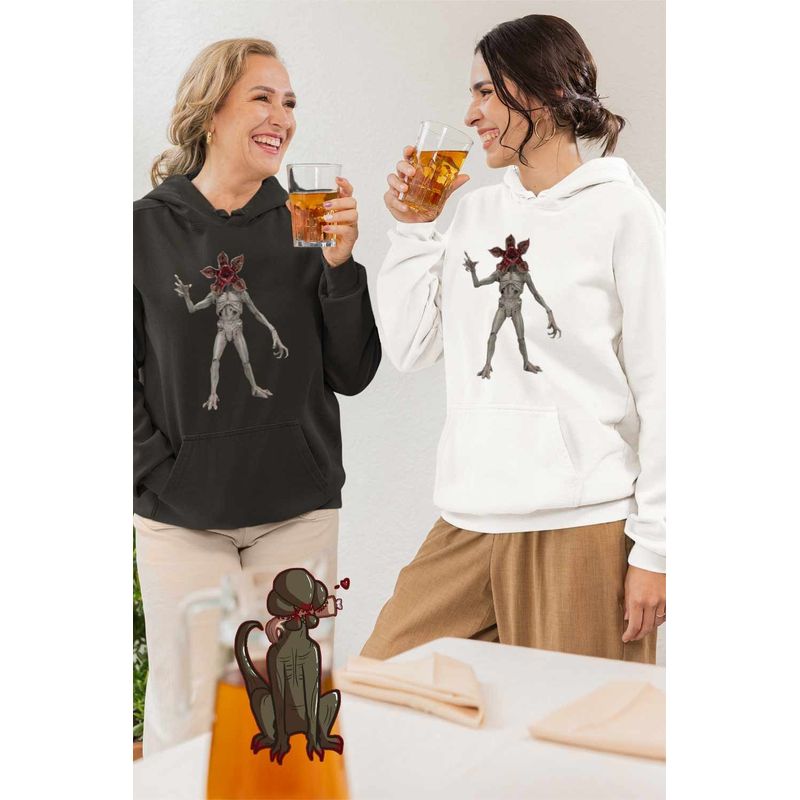 Fashion, accesorii si bijuterii - Femei - Imbracaminte femei - Hanorace femei - Hanorac Femei Stranger Things Demogorgon Demorgogon Monstru Abis, alb, marime 2XL - Infinity.ro
