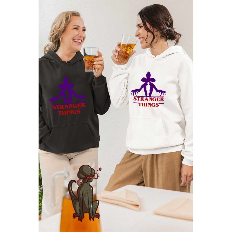 Fashion, accesorii si bijuterii - Femei - Imbracaminte femei - Hanorace femei - Hanorac Femei Stranger Things Gate Abyss Abis Hell Demogorgon, alb, marime 2XL - Infinity.ro