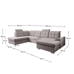 Casa si Gradina - Mobilier - Canapele si coltare - Canapele - Canapea extensibila, gri-bej Taupe, stanga, OREO U - Infinity.ro