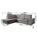 Casa si Gradina - Mobilier - Canapele si coltare - Canapele - Canapea extensibila, gri-maroniu, stanga, OREO ROH - Infinity.ro