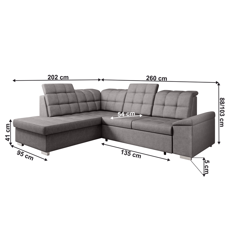 Casa si Gradina - Mobilier - Canapele si coltare - Canapele - Canapea extensibila, gri-maroniu, stanga, OREO ROH - Infinity.ro