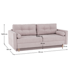 Casa si Gradina - Mobilier - Canapele si coltare - Canapele - Canapea extensibila, roz antic textil Queens, AURELIA - Infinity.ro