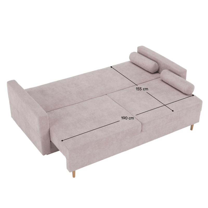 Casa si Gradina - Mobilier - Canapele si coltare - Canapele - Canapea extensibila, roz antic textil Queens, AURELIA - Infinity.ro