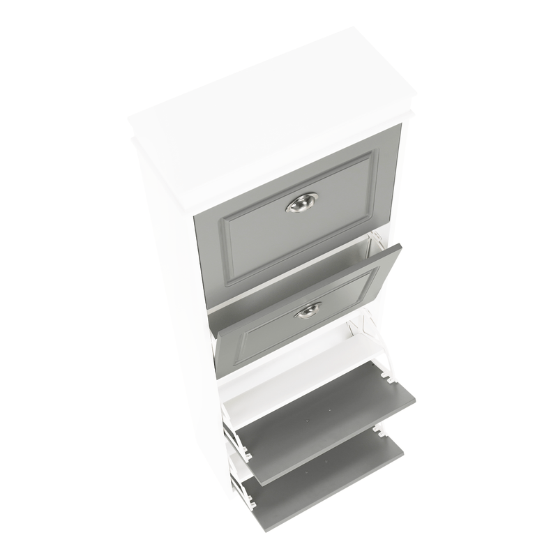 Casa si Gradina - Mobilier - Dulapuri si sifoniere - Dulapuri pantofi - Pantofar, 4 compartimente, alb/gri, SEBER TYP 3 - Infinity.ro