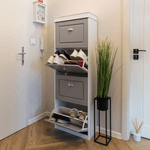 Casa si Gradina - Mobilier - Dulapuri si sifoniere - Dulapuri pantofi - Pantofar, 4 compartimente, alb/gri, SEBER TYP 3 - Infinity.ro
