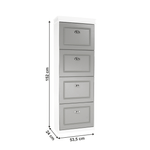 Casa si Gradina - Mobilier - Dulapuri si sifoniere - Dulapuri pantofi - Pantofar, 4 compartimente, alb/gri, SEBER TYP 3 - Infinity.ro