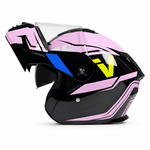 Auto si Moto - Moto - Echipamente protectie moto - Casti moto - Casca Moto/Scuter Flip-Up FIXATO Nova, Viziera Dubla, Protectie UV, Roz, M - Infinity.ro
