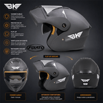 Auto si Moto - Moto - Echipamente protectie moto - Casti moto - Casca Moto/Scuter Flip-Up FIXATO Nova, Viziera Dubla, Protectie UV, Gri, M - Infinity.ro