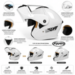 Auto si Moto - Moto - Echipamente protectie moto - Casti moto - Casca Moto/Scuter Flip-Up FIXATO Nova, Viziera Dubla, Protectie UV, Alb, M - Infinity.ro
