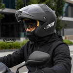 Auto si Moto - Moto - Echipamente protectie moto - Casti moto - Casca Moto/Scuter Flip-Up FIXATO Nova, Viziera Dubla, Protectie UV, Negru Mat, M - Infinity.ro