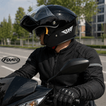 Auto si Moto - Moto - Echipamente protectie moto - Casti moto - Casca Moto/Scuter Flip-Up FIXATO Nova, Viziera Dubla, Protectie UV, Negru, L - Infinity.ro