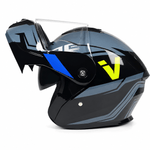 Auto si Moto - Moto - Echipamente protectie moto - Casti moto - Casca Moto/Scuter Flip-Up FIXATO Nova, Viziera Dubla, Protectie UV, Albastru, M - Infinity.ro