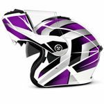 Auto si Moto - Moto - Echipamente protectie moto - Casti moto - Casca Moto/Scuter Flip-Up FIXATO Nova, Viziera Dubla, Protectie UV, Mov, M - Infinity.ro