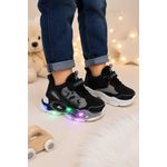 Fashion, accesorii si bijuterii - Copii - Incaltaminte copii - Sneakers si tenisi copii - Adidasi cu lumini Led, Model Cyx, Baieti, Piele ecologica, Negru Marimea 21 - Infinity.ro