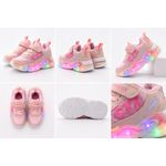 Fashion, accesorii si bijuterii - Copii - Incaltaminte copii - Sneakers si tenisi copii - Adidasi cu lumini LED, Model CYX, piele ecologica, fete, roz Marimea 21 - Roz - Infinity.ro