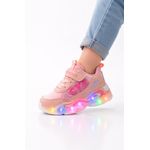 Fashion, accesorii si bijuterii - Copii - Incaltaminte copii - Sneakers si tenisi copii - Adidasi cu lumini LED, Model CYX, piele ecologica, fete, roz Marimea 21 - Roz - Infinity.ro