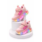 Fashion, accesorii si bijuterii - Copii - Incaltaminte copii - Sneakers si tenisi copii - Adidasi cu lumini LED, Model CYX, piele ecologica, fete, roz Marimea 21 - Roz - Infinity.ro