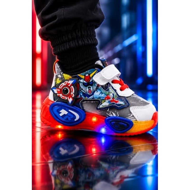 Fashion, accesorii si bijuterii - Copii - Incaltaminte copii - Sneakers si tenisi copii - Pantofi sport cu lumini LED, Model Robo, Multicolor Marimea 21 - Infinity.ro