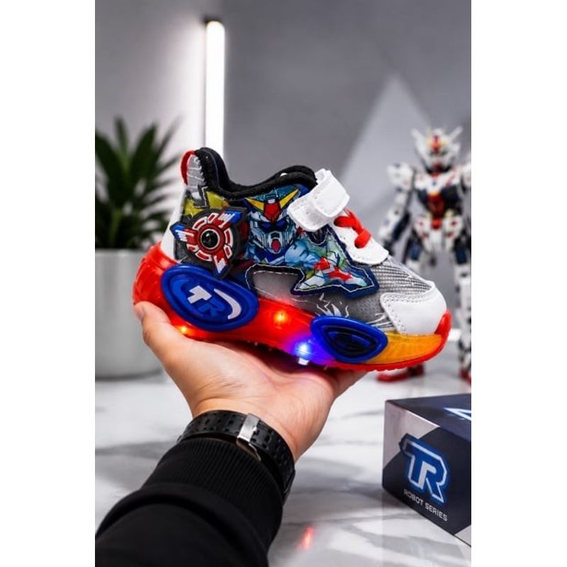 Fashion, accesorii si bijuterii - Copii - Incaltaminte copii - Sneakers si tenisi copii - Pantofi sport cu lumini LED, Model Robo, Multicolor Marimea 21 - Infinity.ro