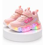 Fashion, accesorii si bijuterii - Copii - Incaltaminte copii - Sneakers si tenisi copii - Adidasi cu luminite pentru fetite CYX Marimea 21 - Roz - Infinity.ro