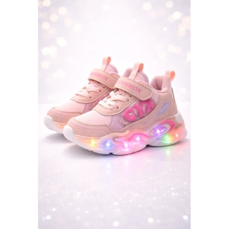 Fashion, accesorii si bijuterii - Copii - Incaltaminte copii - Sneakers si tenisi copii - Adidasi cu luminite pentru fetite CYX Marimea 21 - Roz - Infinity.ro
