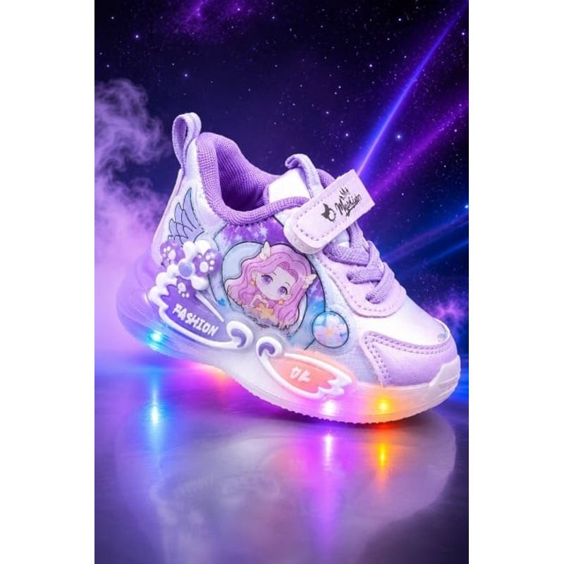 Fashion, accesorii si bijuterii - Copii - Incaltaminte copii - Sneakers si tenisi copii - Adidasi cu luminite Papusa - Mov Marimea 21 - Mov - Infinity.ro