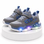 Fashion, accesorii si bijuterii - Copii - Incaltaminte copii - Sneakers si tenisi copii - Adidasi gri cu luminite pentru baieti CYX Marimea 21 - Infinity.ro