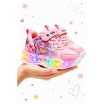 Fashion, accesorii si bijuterii - Copii - Incaltaminte copii - Sneakers si tenisi copii - Adidasi pentru fetite, roz cu luminite LED Marimea 21 - Roz - Infinity.ro