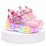 Fashion, accesorii si bijuterii - Copii - Incaltaminte copii - Sneakers si tenisi copii - Adidasi pentru fetite, roz cu luminite LED Marimea 21 - Roz - Infinity.ro