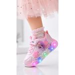 Fashion, accesorii si bijuterii - Copii - Incaltaminte copii - Sneakers si tenisi copii - Pantofi sport cu luminite, Model cu Zana, Piele ecologica, Fete, Roz Marimea 22 - Mov - Infinity.ro