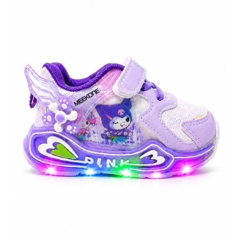 Fashion, accesorii si bijuterii - Copii - Incaltaminte copii - Pantofi copii - Pantofi sport cu luminite, Model cu holograma, Piele ecologica, Fete, Mov Marimea 21 - Mov - Infinity.ro