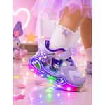Fashion, accesorii si bijuterii - Copii - Incaltaminte copii - Pantofi copii - Pantofi sport cu luminite, Model cu holograma, Piele ecologica, Fete, Mov Marimea 21 - Mov - Infinity.ro