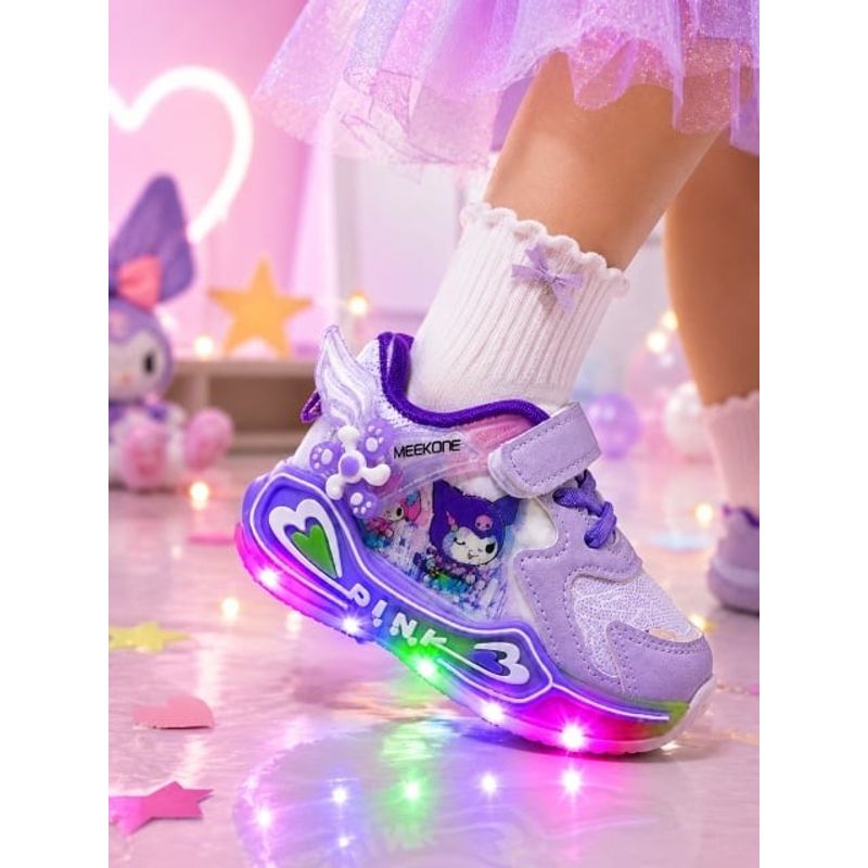Fashion, accesorii si bijuterii - Copii - Incaltaminte copii - Pantofi copii - Pantofi sport cu luminite, Model cu holograma, Piele ecologica, Fete, Mov Marimea 21 - Mov - Infinity.ro