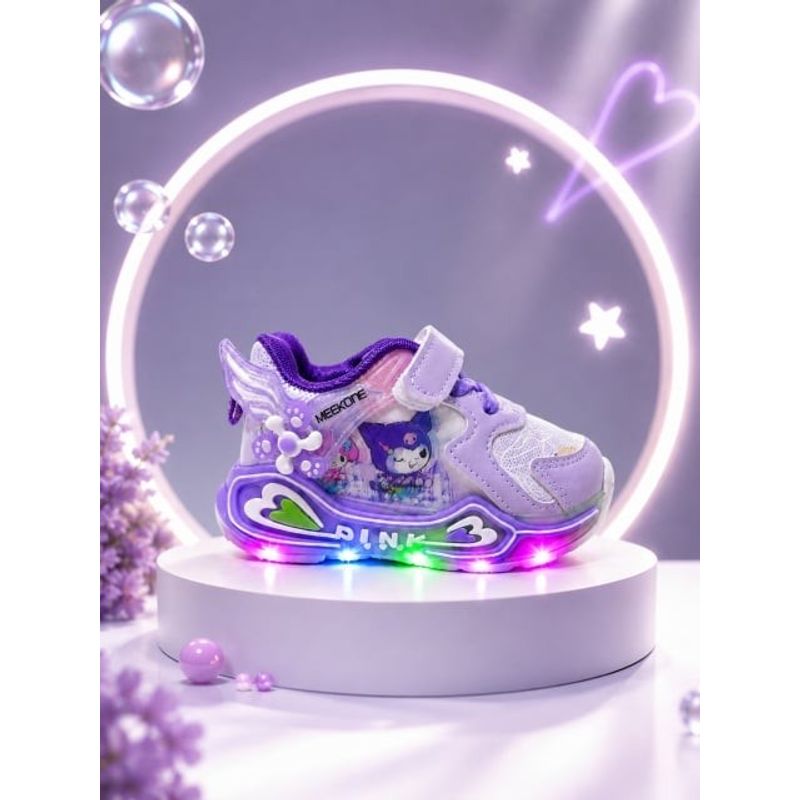 Fashion, accesorii si bijuterii - Copii - Incaltaminte copii - Pantofi copii - Pantofi sport cu luminite, Model cu holograma, Piele ecologica, Fete, Mov Marimea 21 - Mov - Infinity.ro