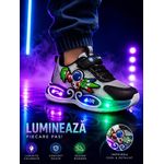 Fashion, accesorii si bijuterii - Copii - Incaltaminte copii - Pantofi copii - Adidasi cu lumini LED pentru baieti, Cosmonaut, Piele ecologica, Multicolor Marimea 27 - Infinity.ro
