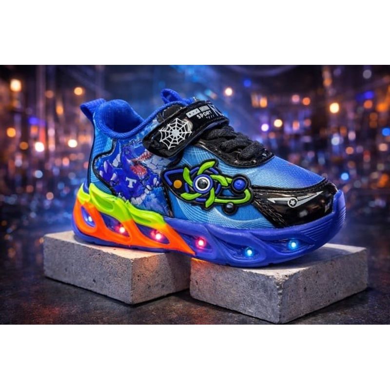 Fashion, accesorii si bijuterii - Copii - Incaltaminte copii - Pantofi copii - Adidasi cu luminite Dino Super Style Marimea 21 - Infinity.ro