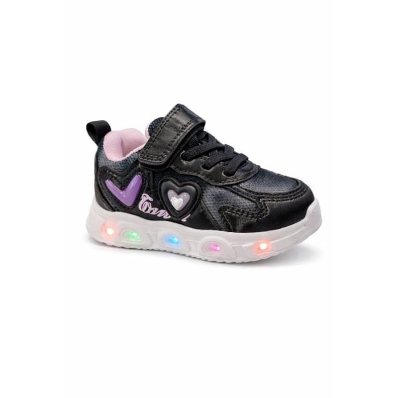 Fashion, accesorii si bijuterii - Copii - Incaltaminte copii - Pantofi copii - Adidasi cu luminite Blacky girl Marimea 20 - Negru - Infinity.ro