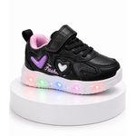 Fashion, accesorii si bijuterii - Copii - Incaltaminte copii - Pantofi copii - Adidasi cu luminite Blacky girl Marimea 20 - Negru - Infinity.ro