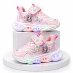 Fashion, accesorii si bijuterii - Copii - Incaltaminte copii - Sneakers si tenisi copii - Pantofi sport cu lumini LED, Model Cute Doll, Piele ecologica, Fete, Roz Marimea 21 - Roz - Infinity.ro