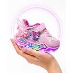 Fashion, accesorii si bijuterii - Copii - Incaltaminte copii - Sneakers si tenisi copii - Pantofi sport cu luminite, Model cu holograma, Piele ecologica, Fete, Roz Marimea 21 - Mov - Infinity.ro