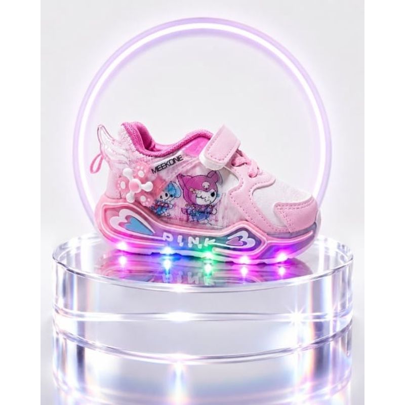 Fashion, accesorii si bijuterii - Copii - Incaltaminte copii - Sneakers si tenisi copii - Pantofi sport cu luminite, Model cu holograma, Piele ecologica, Fete, Roz Marimea 21 - Mov - Infinity.ro